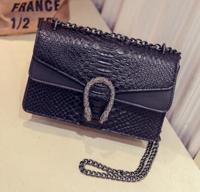 New Designer Handbags snake leather embossed fashion Women bag chain Crossbody Bag Brand Designer Messenger Bag sac a main