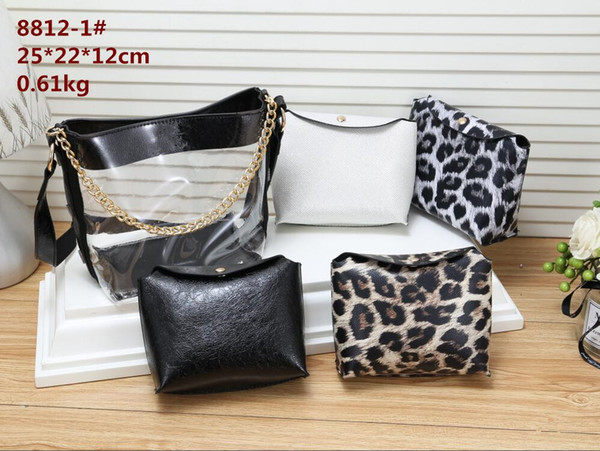 8812 Designer women shoulder bag fashion new hot girl's jelly fashion handbag leopard 2 pcs/set drop shipping totes messengers cross body 02