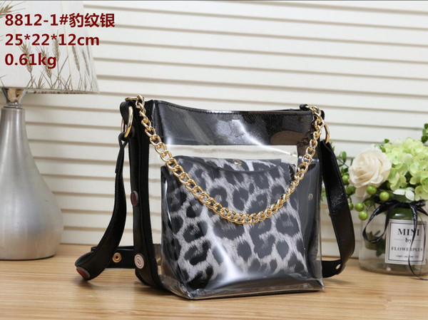 8812 Designer women shoulder bag fashion new hot girl's jelly fashion handbag leopard 2 pcs/set drop shipping totes messengers cross body 03