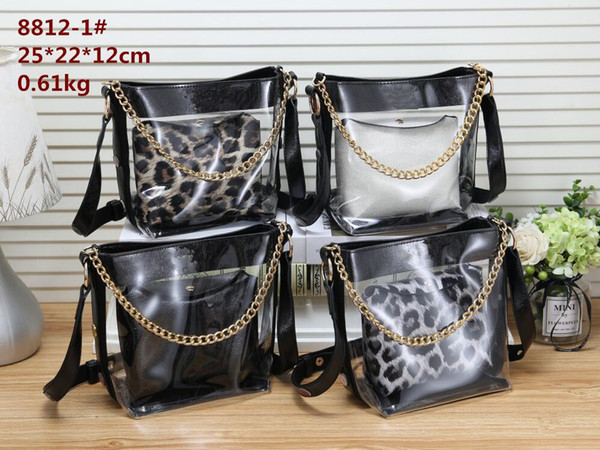 8812 Designer women shoulder bag fashion new hot girl's jelly fashion handbag leopard 2 pcs/set drop shipping totes messengers cross body