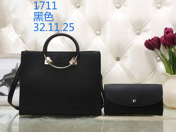 Designer women shoulder bag handbag 2 pcs/set handbag with purse high quality factory price girl's bag drop shipping with logo 02