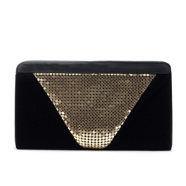 Fashion Patchwork Bling Women's Clutch Bag Leather Ladies Envelope Bag Evening Dinner Party Bag Female Wallet Handbag