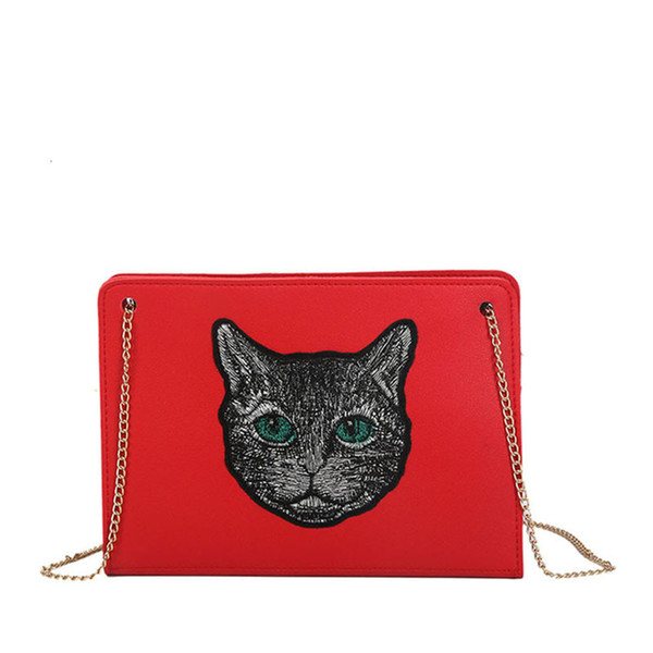 good quality Brand 2019 Women Shoulder Bags Fashoin Pu Leather Ladies Female Cat Crossbody Bag Clutches Handbags File Bags Card Bag