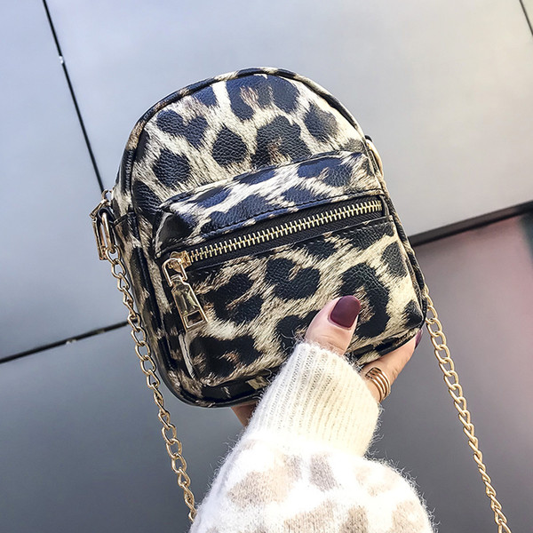 2019 Crossbody Bag Leopard Small Flap Fashion Trendy Chains Bag Female Brands Handbags Women Bag Sac A Main