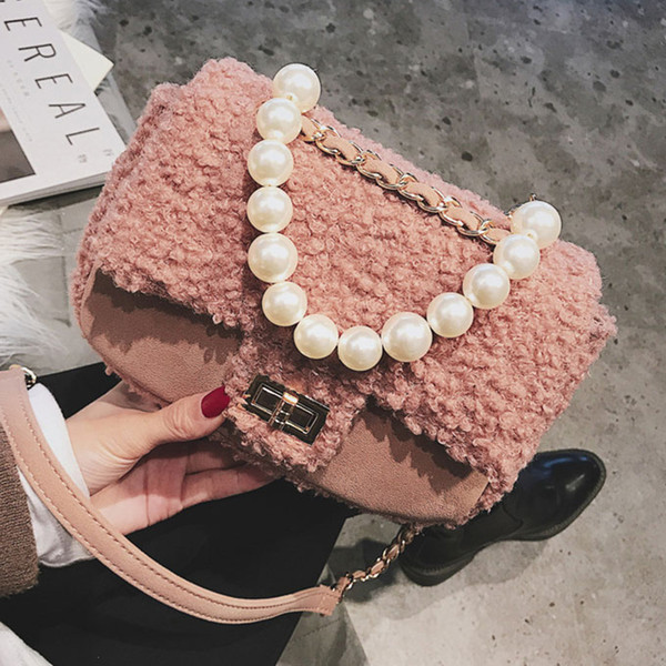 2019 Fashion Shoulder Bags Women Chain Small Flap Bag Female Winter Handbags Lady Crossbody Faux Far Hand Bag Drop Shipping