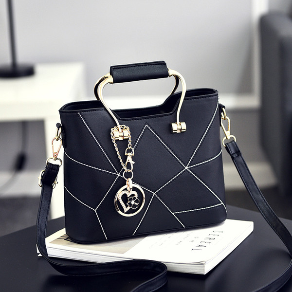 Leftside 2019 Casual Small Lock Bow Tote Handbags Ladies Pu Leather Hand Bags Mini Shoulder Messenger Bags Crossbody Bag Black