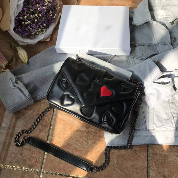 23CM Shoulder bags women luxury brand real leather chain Red Heart crossbody bag handbags famous designer purse high quality