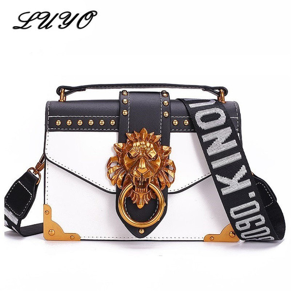 Designer- Fashion Metal Lion Head Mini Small Flap Shoulder Crossbody Bag For Female Luxury Handbags Women Bags Designer Bolso Mujer Clutch