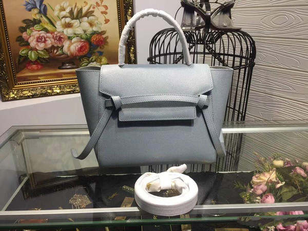 23cm Famous Brand Celinee Light Green Color Real Genuine Leather Women's Handbag Lady's bags Long Handle Xilaideng6-4