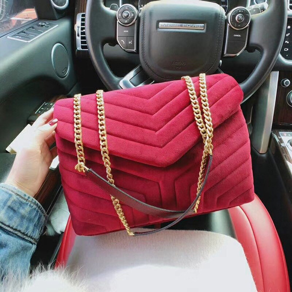 2018 New Fashion Elegant Brand women velvet shoulder bag Crossbody pattern Tote Handbag With Crossbody Strap 32cm