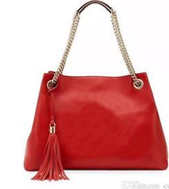 Red / Black Large Handbags 2016Women Bag Fashion PU Leather Woman Shoulder Bag Casual Tassel Tote Bags Sac A Main Femme Bolsa Feminina Couro