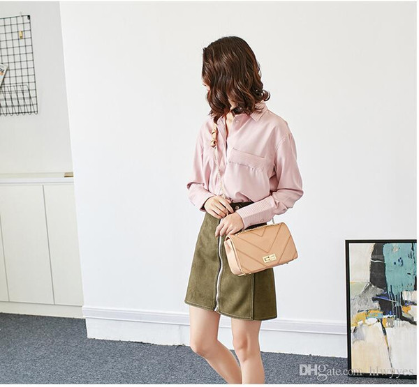 2018 Spring/Summer New China trade hot style small bag single shoulder cross splicing chain small square bag