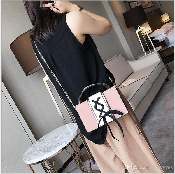 Wholesale 2018 New Fashion Sanding Small Square Bag With Handbag Bill of Lading Shoulder bill of lading PU female China bag