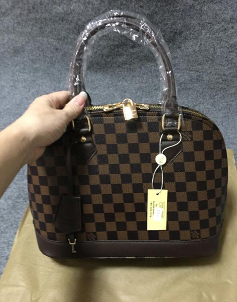 High Quality Numbuck Leather Women Top-Handle bag Fashion lock Women Shoulder Bag Shell Stlye Women Bag 51130