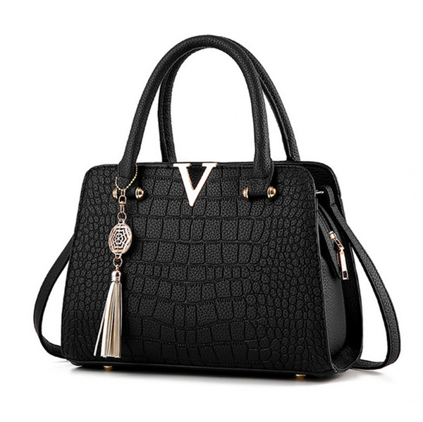 2019 New Women's Bag Crocodile Pattern Ladies Handbag Fashion PU Women's Bag