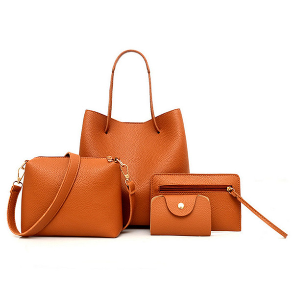 Innovative Products 2019 College Bags Handbag Sets Carteras De Mujer De Cuero 2019 Woman's Four Piece Set