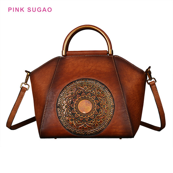 Pinksugao designer handbag women handbag tote bags embossed leather handbag 2022new styles big purse hot sales retro handbags BHP