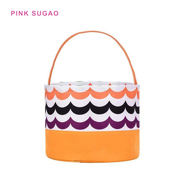 Pink sugao designer handbag women hot sales bucket bag halloween print bucket bag halloween basket canvas candy basket factory wholesales