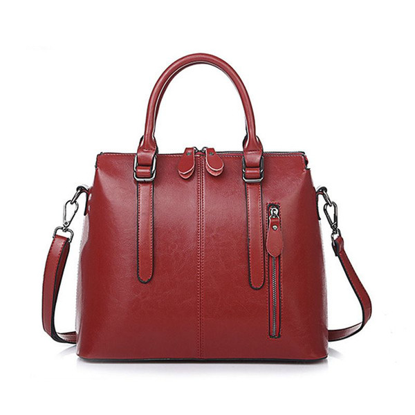 New European and American style fashion Female bag handbag Inclined shoulder bag Single shoulder Cow leather bag