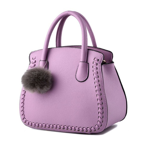 The new female bag Han edition demeanour Atmosphere fashion female package Slant cross-bag single-shoulder bag Plush ball