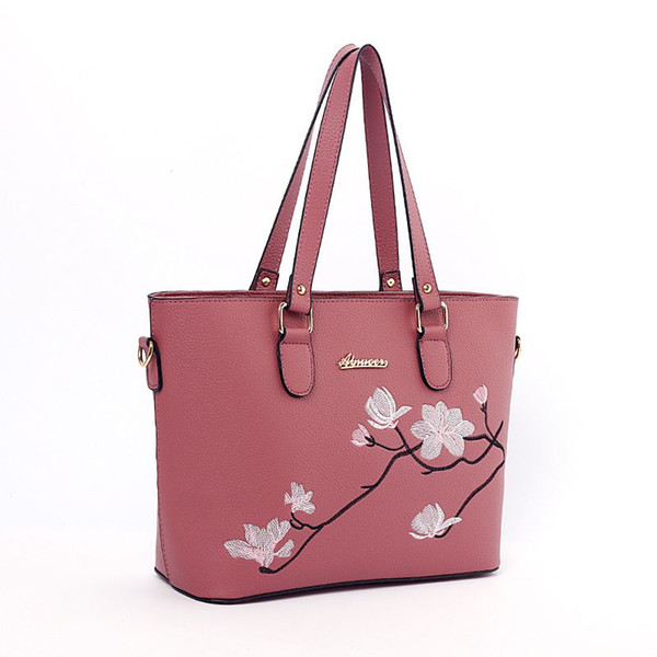 Embroidery Plum Flower Bag Ladies Women's Handbags Luxury Women Bag Famous Brand Vintage Women Bag Female Tote Bolsa Feminina