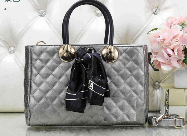 Large High quality pu leather women handle with scarf designer handbags fashion spring summer totes purse shoulder bag shopping bag C002