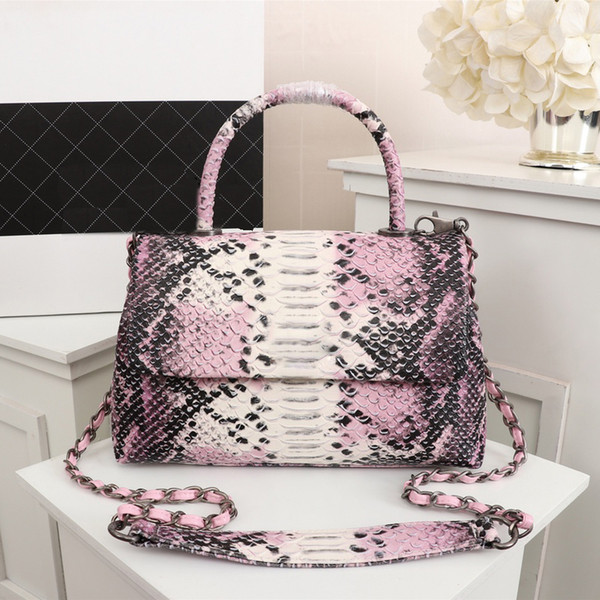 Pink sugao luxury handbags designer tote bags women handbags shoulder bag crossbody handbag Python skin real leather bag new fashion bags