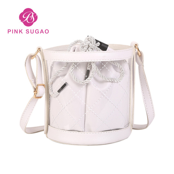 Pink Sugao Clear Jelly Transparent PVC Handbags Purses Designer Wallet Women Crossbody Bag Shoulder Bag Female Bucket Purse N041702