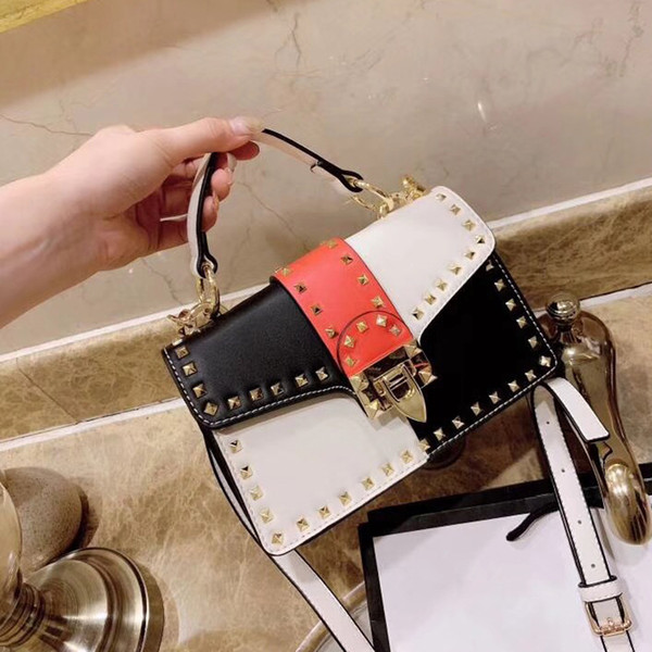 Pink Sugao hot sales handbags women luxury shoulder handbag new style crossbody handbag with rivet top quality 8 colors for lady wholesales