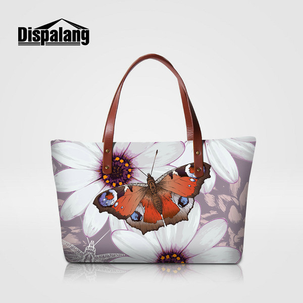 Famous Brand Women Bag Top-handle Bags Butterfly Printing Ladies Party Totes Girls Fashion Travel Handbags Beach Bags Female Shopping Tote