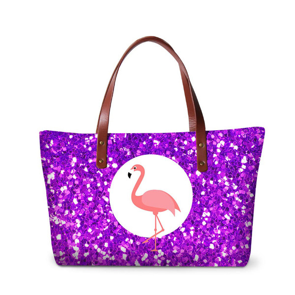 Animal Flamingo Printed Handbags For Women Large Capacity Shopping Bags Ladies New Fashion Totes Bag Women Travel Shoulder Bag Drop Shipping