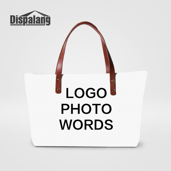 Customize Your Own Design Logo Handbags For Women Large Capacity Shopping Totes High Quality Neoprene Ladies Party Top-handle Bags Handbag