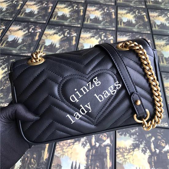 Top quality Marmont shoulder bags women luxury brand chain crossbody bag fashion heart genuine leather handbags famous designer bag 22CM