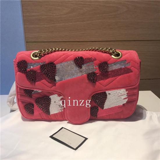 hot!Marmont shoulder bags women luxury brand chain crossbody bag fashion quilted heart leather handbags female famous designer purse bag