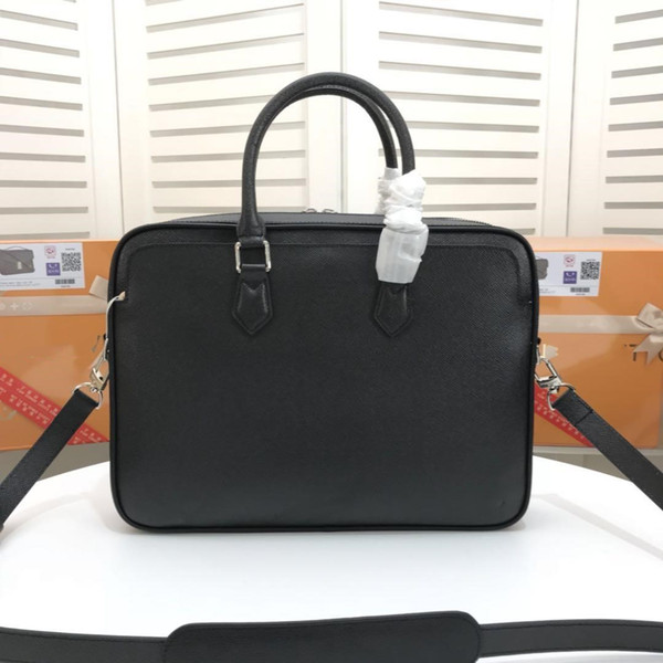 Relwaver genuine leather men's briefcase big men real leather handbags business men bag black natural cow laptop bag