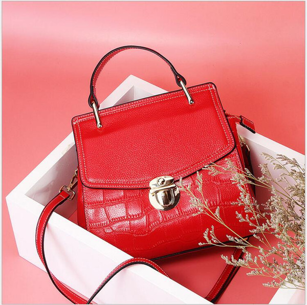 2018 Autumn Winter New Model Women Tote Bag Crocodile 100% Cow Leather Handbag Large Capacity Female Shoulder bag Crossbody Purse