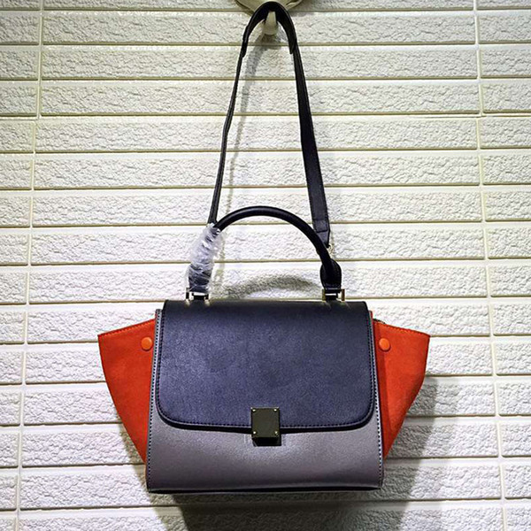 New fashionistas Shoulder Bag Women Genuine Leather classic Trapeze bag real leather Tote bag -free shipping