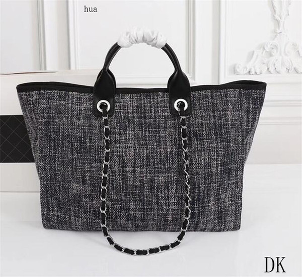 2019 new classic hot sale linen cotton denim shopping bag beach bag factory delivery size 38*30*12CM