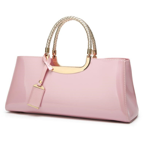 Women Brand Handbag 2019 Hot European Trend Fashion Noble Patent Leather Top-handle Totes Ladies Evening Shoulder Bags