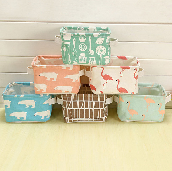 Storage Baskets Cotton and Linen fabric waterproof storage box buggy bag folding containing box Home storage products