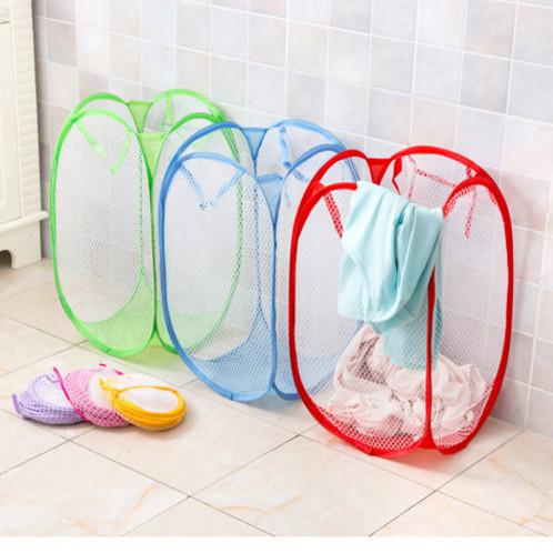 Foldable Clothes Storage Baskets Mesh Washing Dirty Clothes Laundry Basket Portable Sundries Organizer Toy Container