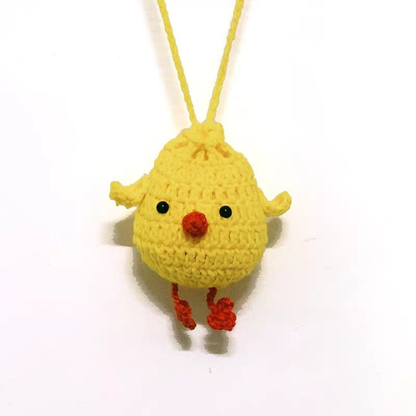 Children's mini cute fashion egg small cross shoulder bag volume hand-made yellow chicken woolen yarn bag exemption from postage