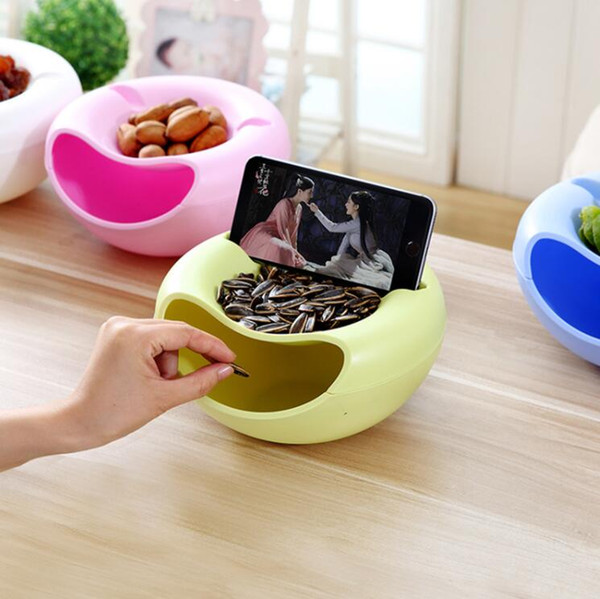 Creative Melon Seeds Nut Bowl Table Candy Snacks Dry Fruit Holder Storage Box Plate Dish Tray With Mobile Phone Stents