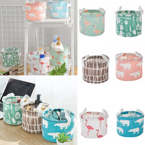 Clothes Storage Basket Waterproof Cotton Linen Toy basket bag Bra Necktie Socks Organizer Cosmetic Phone Charger Storage Basket GGA785