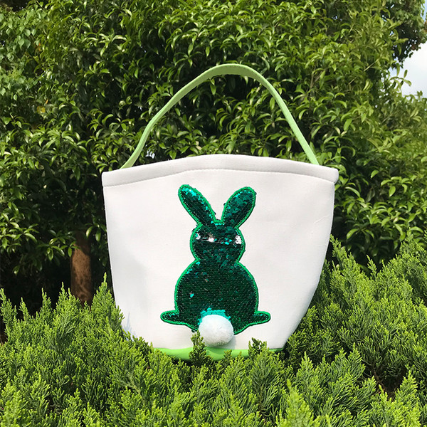 Easter Basket Mermaid Sequins Rabbit Easter bag Basket Personalized Easter Sequin Bunny Kids Bucket high quality baskets