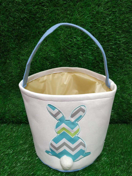 Easter Cute Bunny Basket Canvas Cute Bunny Bucket Promotional Bag Custom Printed Handmade Easter Basket all free