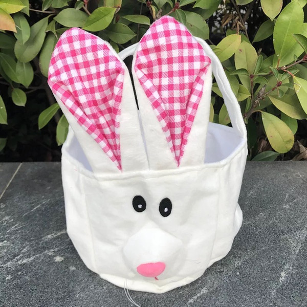 bunny ear basket Canvas Easter Baskets Easter Bucket Personalized Easter Basket Handmade Reversible Fabric Storage 2019 wholesale