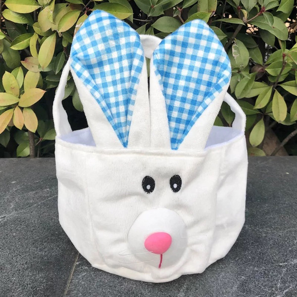 Easter Baskets cute bunny ear basket Canvas Easter Bucket Personalized Easter Basket Handmade Reversible Fabric Storage dhl