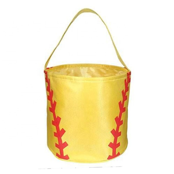 150pcs soft printed Sports Canvas Easter Baskets baseball Easter Bucket Personalized Easter Basket Handmade Fabric Storage Basket