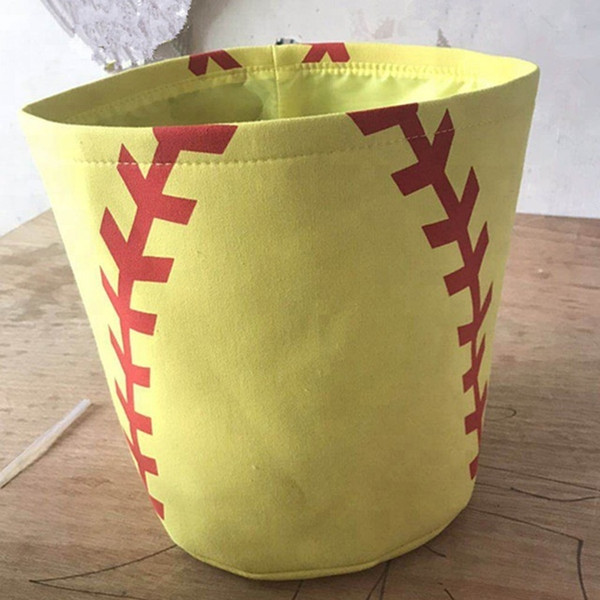 wholesale soft printed Sports Canvas Easter Baskets baseball Easter Bucket Personalized Easter Basket Handmade Fabric Storage Basket